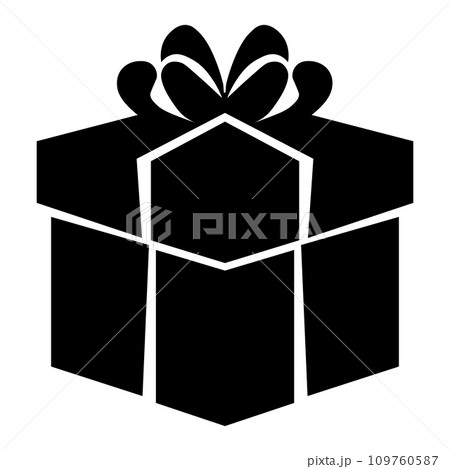 Gift black icon on white background Gift black icon on white background 109760587