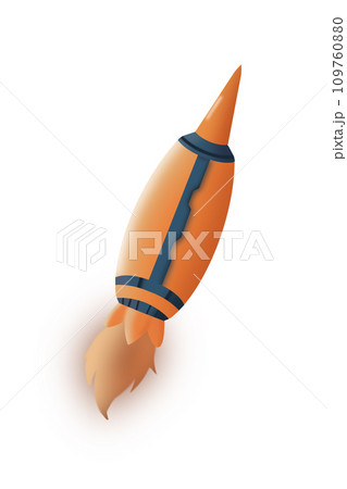 Minimalistic cartoon space rocket in retro style. Minimalistic cartoon space rocket in retro style. 109760880