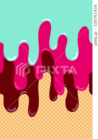 ice cream melted background with waffle or cone. ice cream melted background with waffle or cone. 109761439