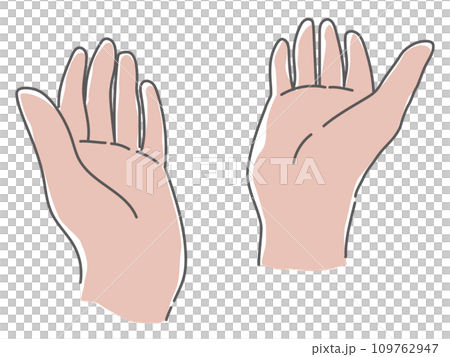 Illustration of spreading both hands and holding out 109762947