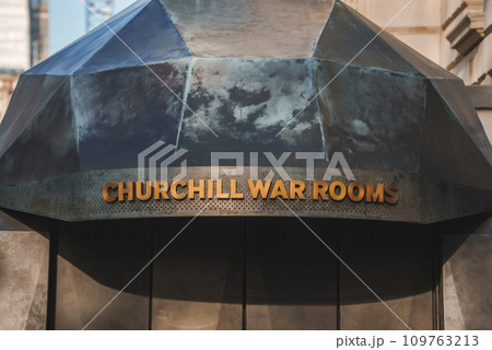 The Churchill War Rooms in London. The museum is home to the Cabinet War Rooms. It is British government command centre during World War 2. The Churchill War Rooms in London. The museum is home to the Cabinet War Rooms. It is British government command centre during World War 2. 109763213