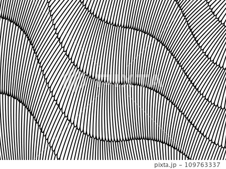 線画の規則的に流れる曲線。アブストラクト背景。 109763337