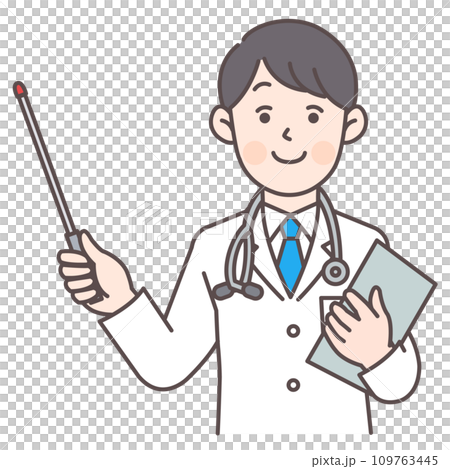 指示棒を持ったお医者さん 109763445