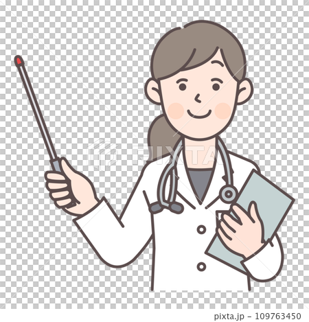 指示棒を持った女医さん 109763450
