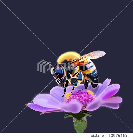 花の蜜を吸うミツバチのイラスト素材 [109764659] - PIXTA