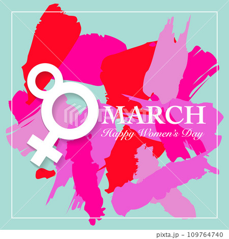 Womens day card. 8 March, international womens day background. 109764740