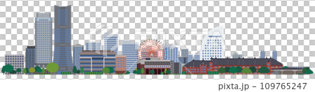 橫濱港未來全景風景簡單插畫 橫濱港未來全景風景簡單插畫 109765247