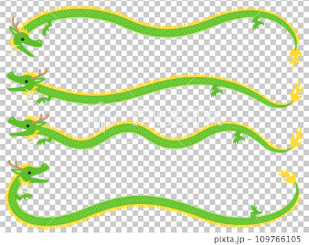 Green long dragon line and frame set Green long dragon line and frame set 109766105