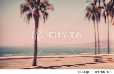 Soft focus motion blur captures coastal vibes 109766161