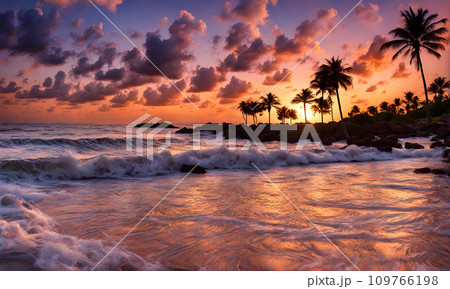 Serene sea sunset 109766198