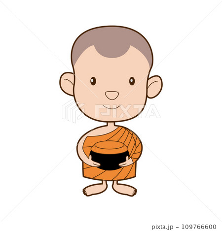 cute and lovely cartoon of monk ask as food cute and lovely cartoon of monk ask as food 109766600