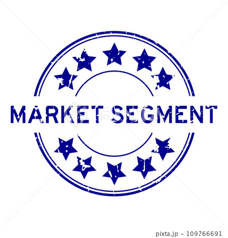 Grunge blue market segment word with star icon round rubber seal stamp on white background Grunge blue market segment word with star icon round rubber seal stamp on white background 109766691