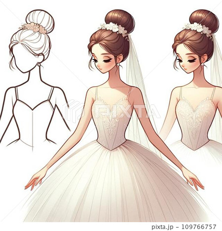 バレリーナのファッションイラストです 109766757
