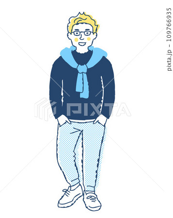 笑顔の若い男性　全身　fo-28 109766935