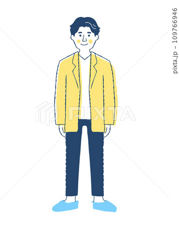 笑顔の若い男性　全身　fo-12 109766946