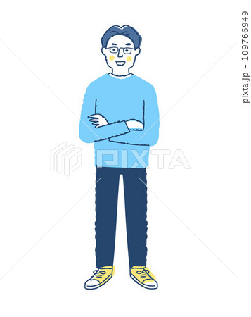 笑顔の若い男性　全身　fo-2 109766949