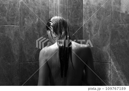 Naked wet girl in Shower. young Beautiful sexy woman 109767189