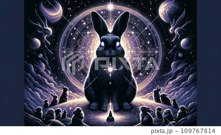 不思議な世界 黒兎の神様 宇宙風のイラスト素材 [109767814] - PIXTA