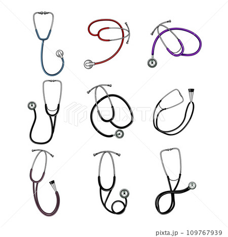 stethoscope set cartoon vector illustration 109767939