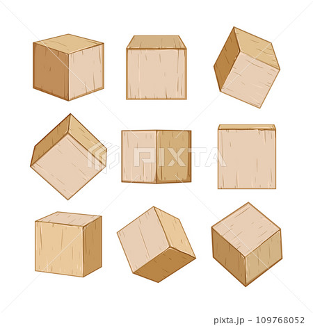 wooden blocks set cartoon vector illustration wooden blocks set cartoon vector illustration 109768052