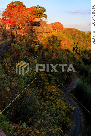 岡城跡の秋の夕景（大分県竹田市） 109768066