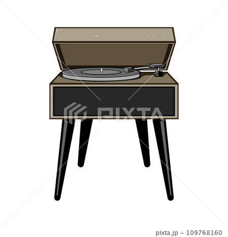 music vinyl player cartoon vector illustrationのイラスト素材 [109768160] - PIXTA