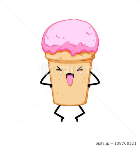 cute ice cream character cartoon vector illustration 109768321