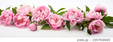 Beautiful bouquet of fresh pink peonies 109768660