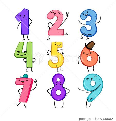 number character set cartoon vector illustration number character set cartoon vector illustration 109768682
