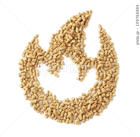Wooden filler for cat litter box isolated on white background 109768984