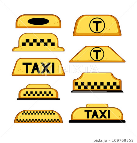 taxi sign set cartoon vector illustration 109769355