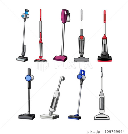 manual vacuum cleaner set cartoon vector illustration 109769944