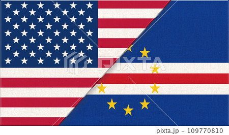 Flags of USA and Cape verde. Illustration of national symbols USA and Cape verde Flags of USA and Cape verde. Illustration of national symbols USA and Cape verde 109770810