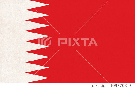 Bahrain national flag on textured background. Asian country. Fabric Texture 109770812