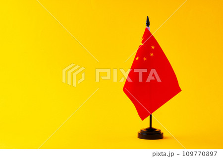 Flag of China on color background close up 109770897