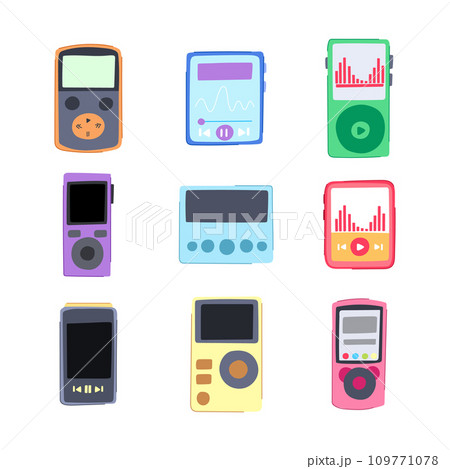 mp3 player set cartoon vector illustration mp3 player set cartoon vector illustration 109771078