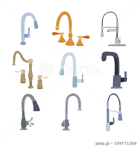 kitchen faucet set cartoon vector illustration kitchen faucet set cartoon vector illustration 109771269