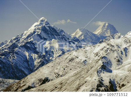 Typical harsh mountain landscape on clear winter day. 109771512