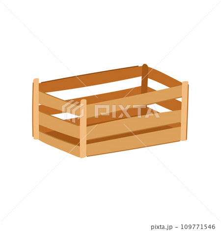 box wooden crate cartoon vector illustrationのイラスト素材 [109771546] - PIXTA