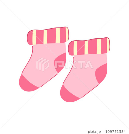 children toddler socks cartoon vector illustration 109771584