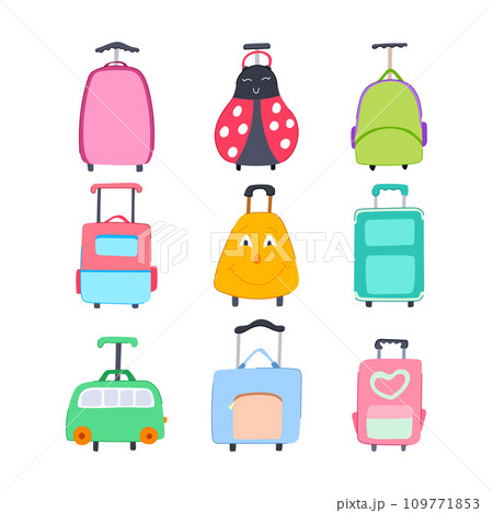 kid luggage set cartoon vector illustration 109771853