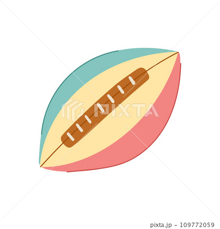 realistic american football ball cartoon vector illustration 109772059
