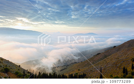 Morning summer mountain landscape ( Kefalonia, Greece). Morning summer mountain landscape ( Kefalonia, Greece). 109773289