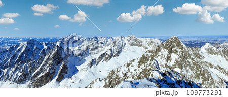Winter mountain panorama. Winter mountain panorama. 109773291