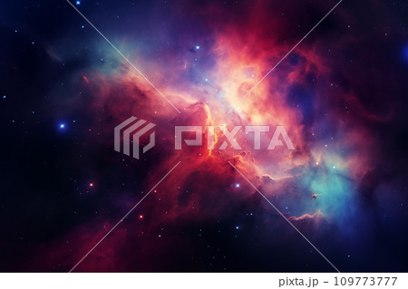 AI-generated content. A nebula that shimmers with different colors. 109773777