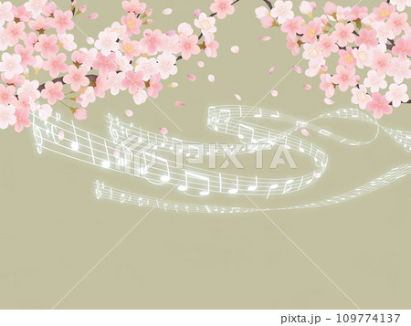 桜の花びらに流れる音楽 109774137