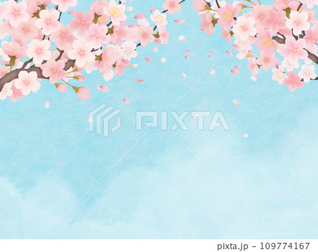 青空に桜の花のある風景 青空に桜の花のある風景 109774167