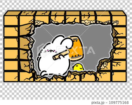 兔子打破牆壁 109775168