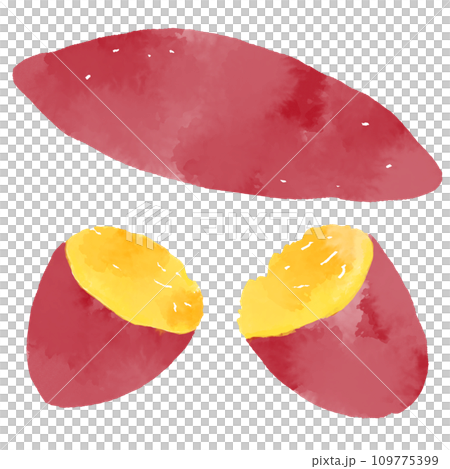 烤地瓜水彩風格插畫 109775399