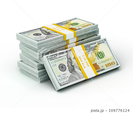 Stack of new 100 US dollars 2013 edition banknotes Stack of new 100 US dollars 2013 edition banknotes 109776124